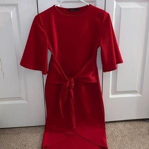 women’s boohoo red dress